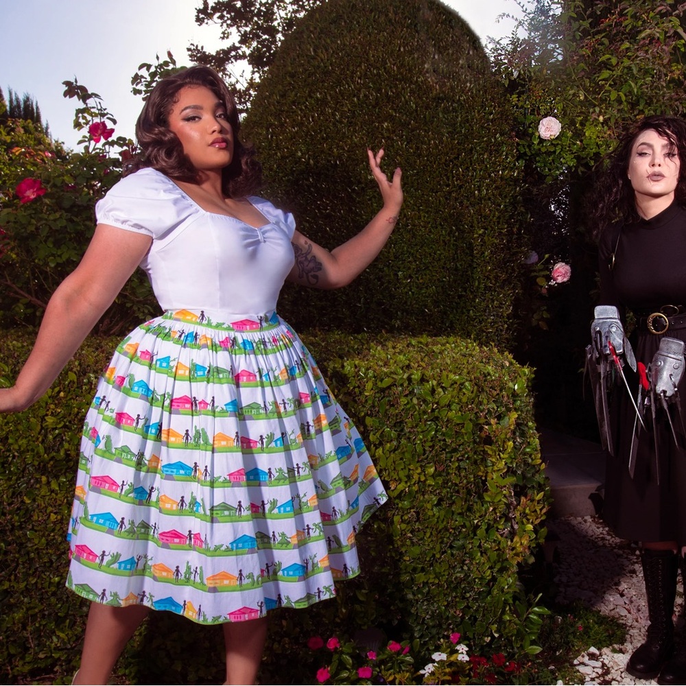 Vixen by Micheline Pitt Edward Scissorhands Colorful Print Skirt - Picture 3 of 3